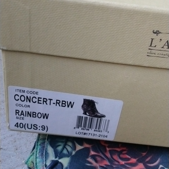 NWT L'Artiste hand painted leather bootie. FAIRYCORE STEAMPUNK ROMANTIC size 9 - Picture 9 of 13